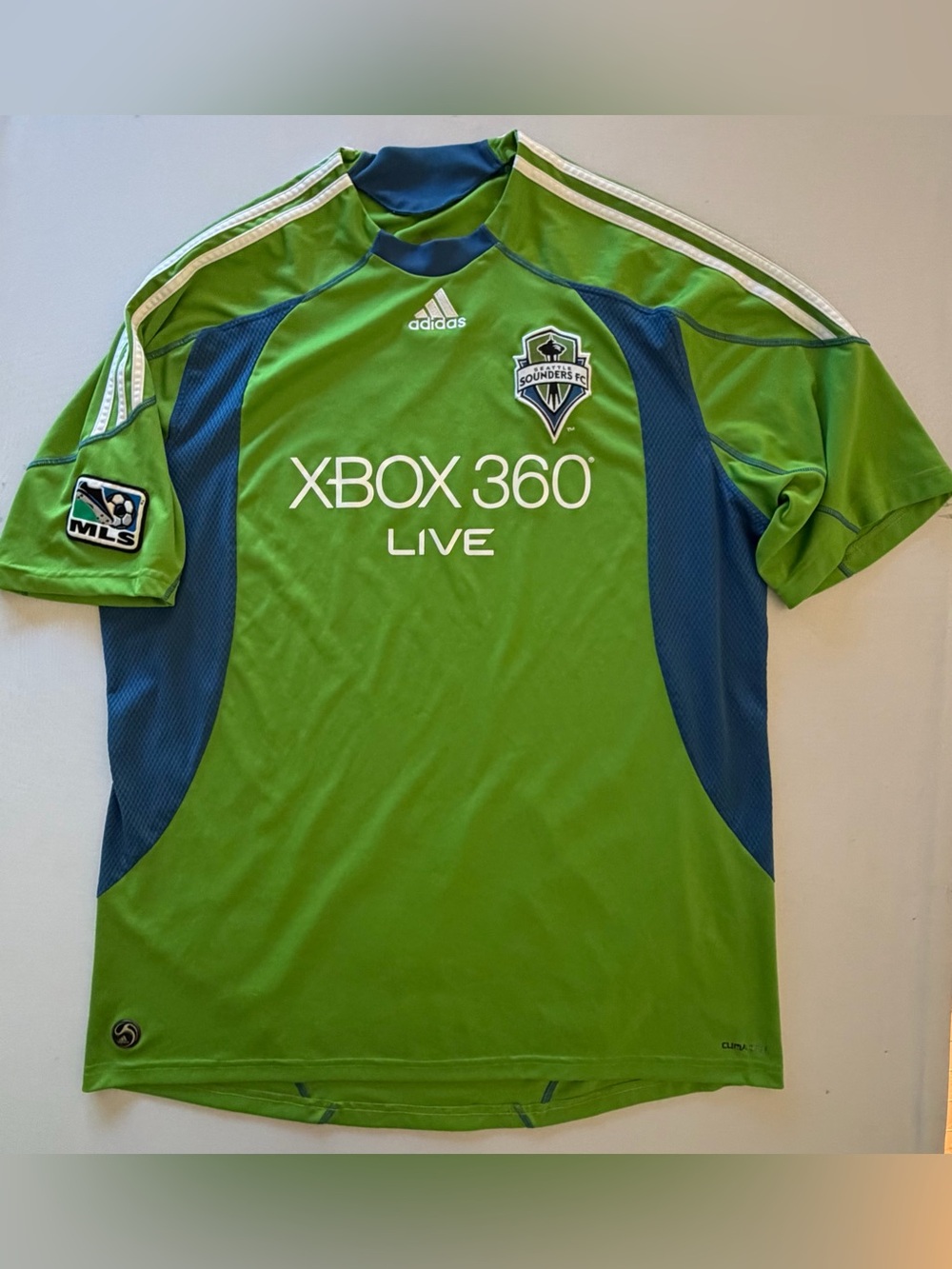 Vintage Seattle Sounders Jersey 2XL /52”Adidas Xbox 360 Live MLS 2009 Inaugural